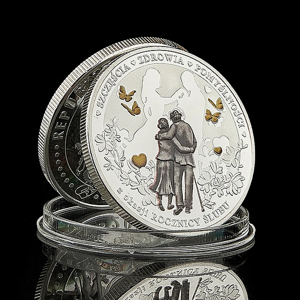 Посеребренная Коллекционная монета для любви из Польши | Дом и сад