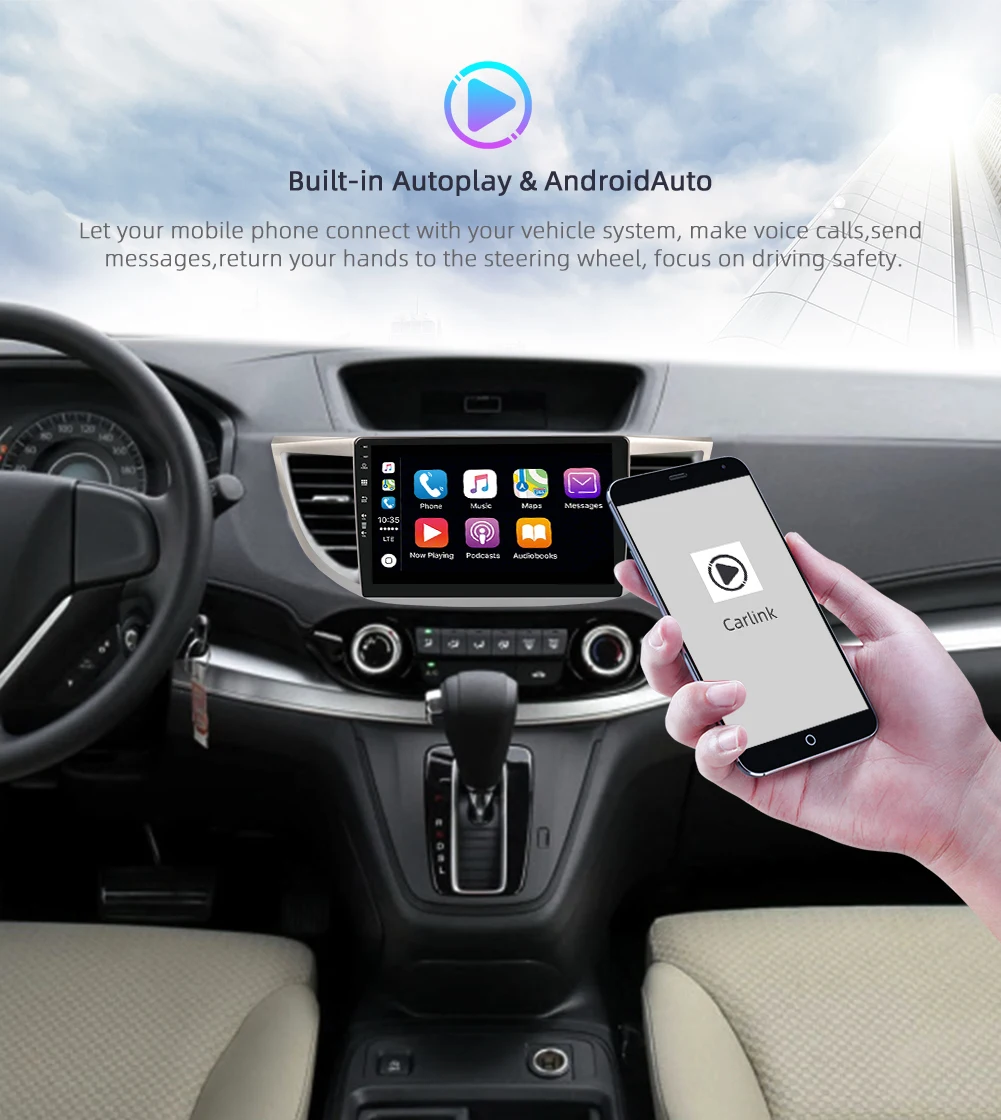 

2DIN Android 10.0 For Honda CRV CR-V 2012-2016 Car Radio Multimedia Audio Player Navigation GPS 2 Din DVD 4GB 64GB DSP CARPLAY