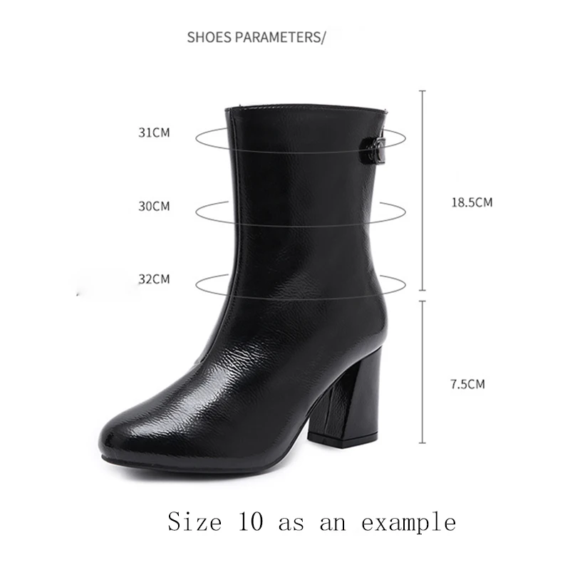 

2020 Winter Women Warm Fur Ankle Boots High Heels Stripper Booties Plus Size 42 Punk Boots Black Block Heels Chunky Short Shoes