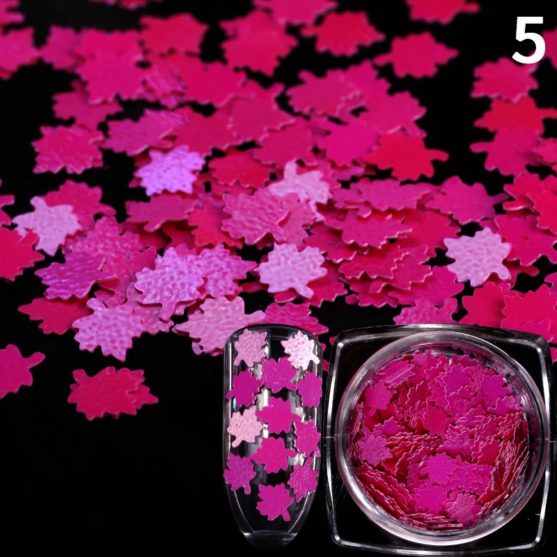 1 коробка блестящая голографическая палитра блесток для ногтей кленовый лист