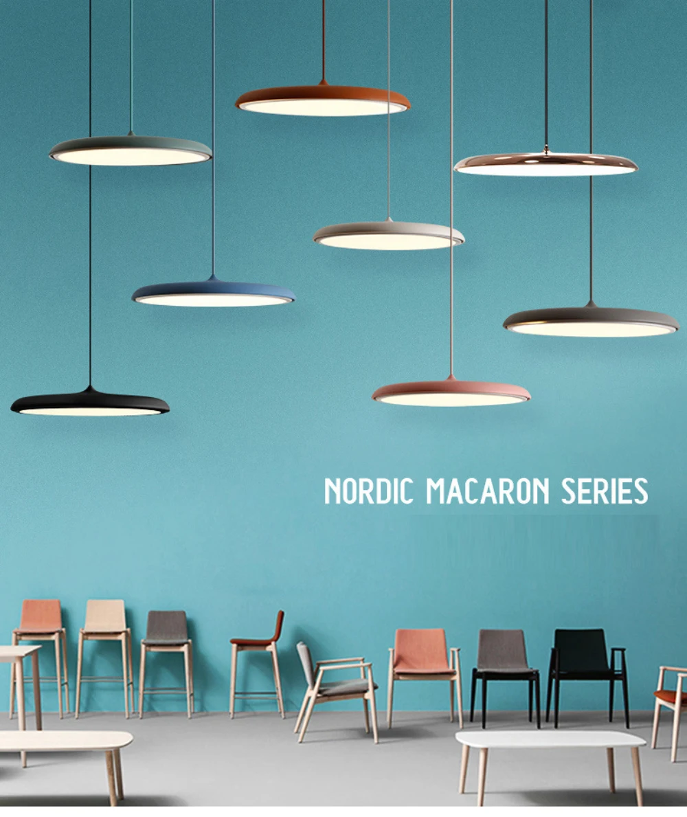 

A Modern Art Design UFO Disc LED Chandelier For Restaurant Living Room Bedroom Table Study Room Bar Hotel UFO Suspension Light