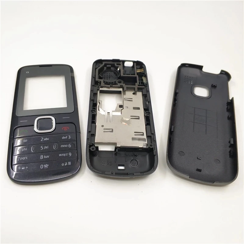 

10 шт./лот Новый чехол с полным покрытием корпуса для Nokia C1-01 чехол для батареи с английской клавиатурой