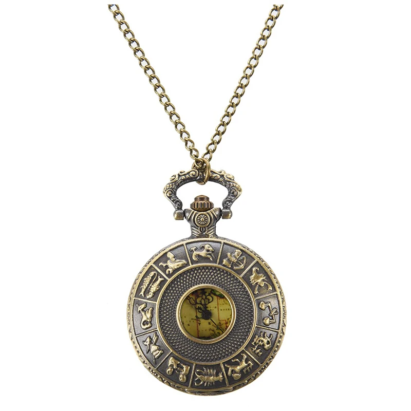 

Винтажное ожерелье карманные часы с изображением старой карты мира для путешественников на цепочке (Австралия)