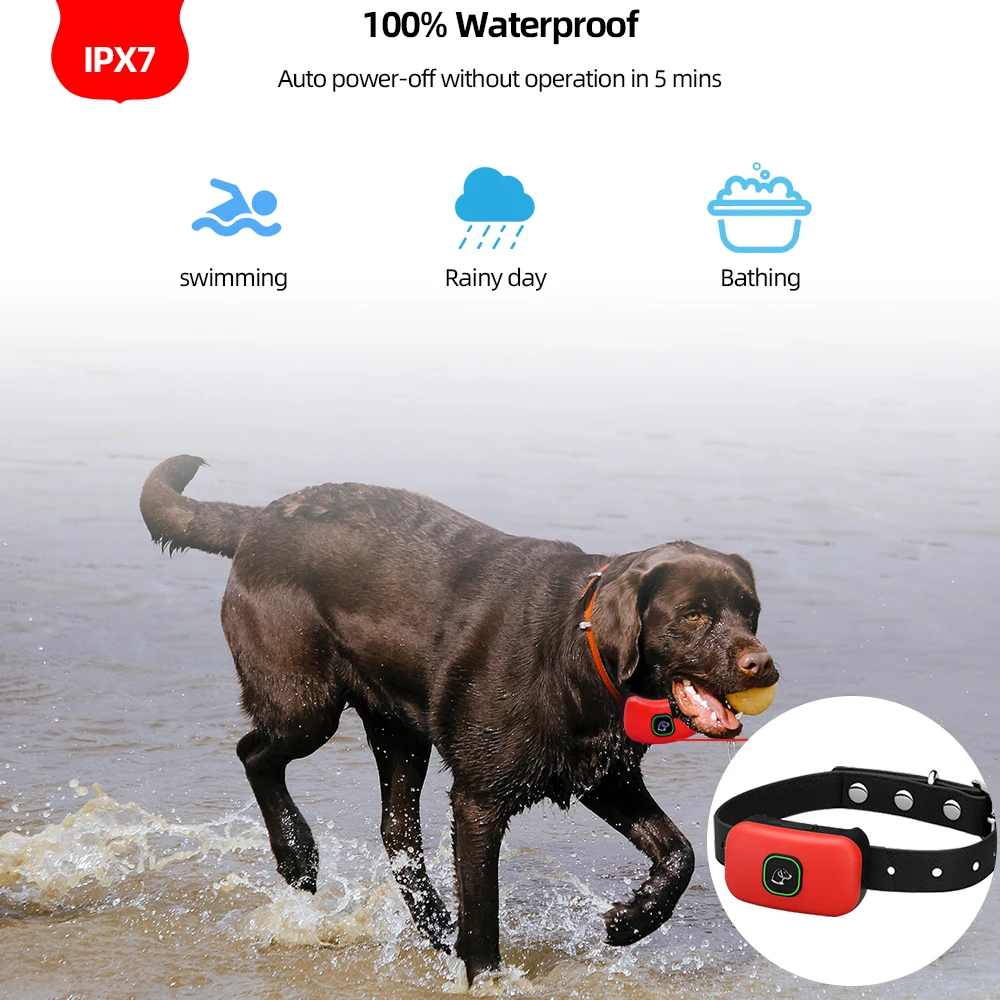 

Waterproof Dog Training Device LED Training Supplies Bark Control Remote Electric Shock Collar Electronic Collar