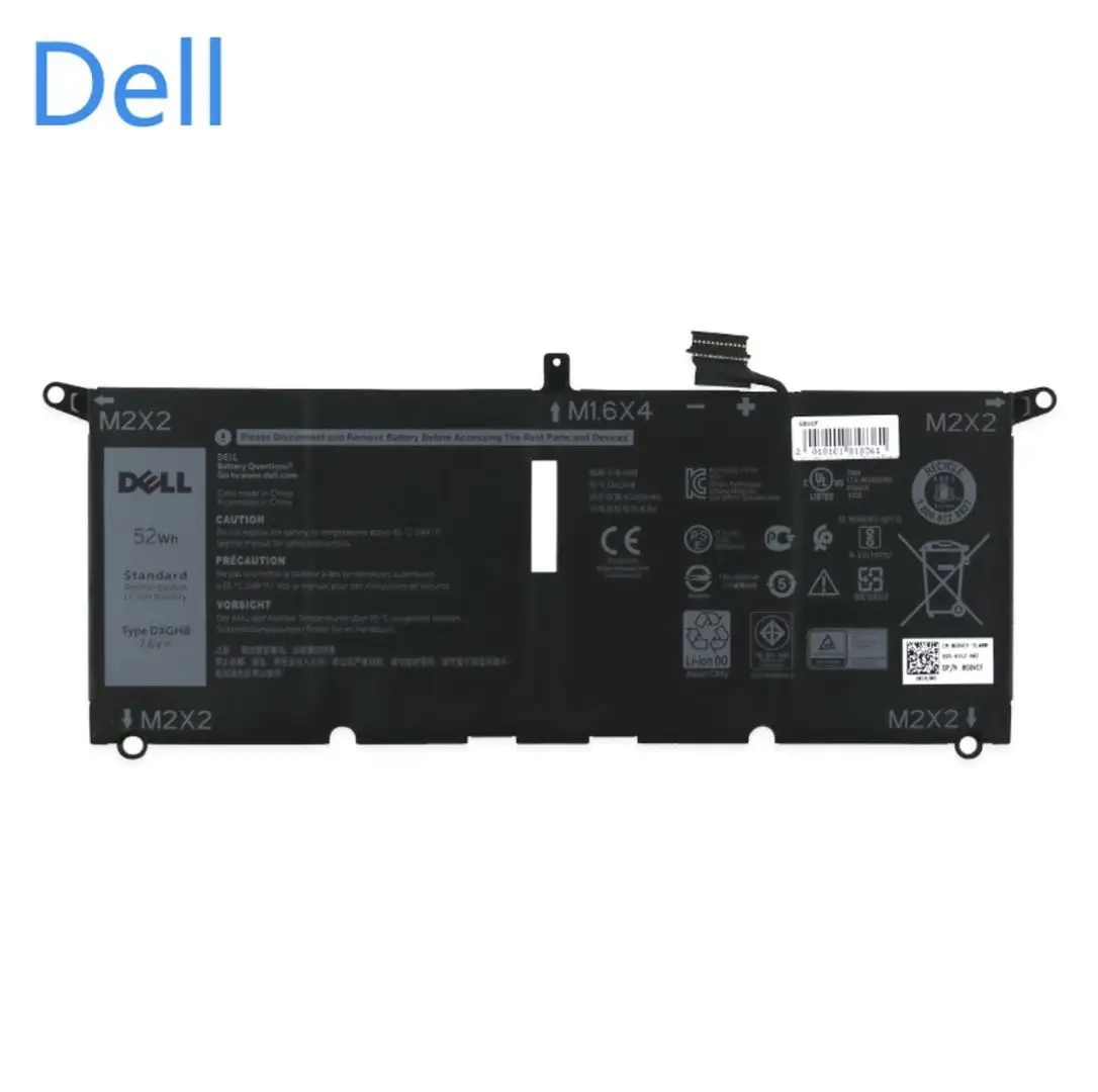 Оригинальный новый запасной аккумулятор для ноутбука Dell XPS13 9370 9380 7390 DXGH8 7 6 в 52 Вт/ч