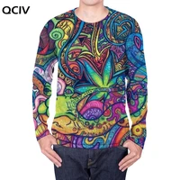 qciv hippie long sleeve t shirt men colorful punk rock graffiti 3d printed tshirt happy funny t shirts mens clothing summer