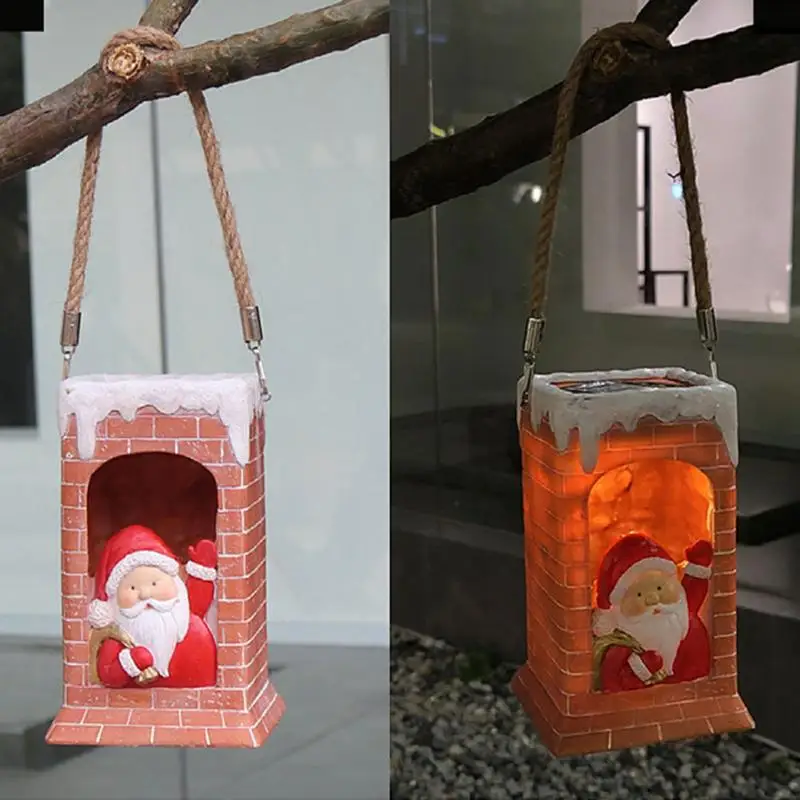 

Christmas Solar Lamp LED Chimney Santa Claus Creative Hanging Chandelier Garden Decorative Landscape Lamp Garden Home Decor
