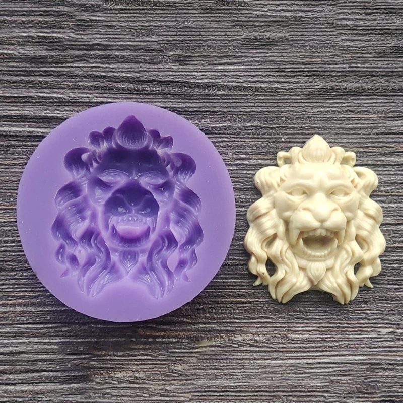 

Small Size 3D Lion Head Face Shape Silicone Mold for DIY Decoration Making Soap Candle Crayon Melt Resin Polymer Clay