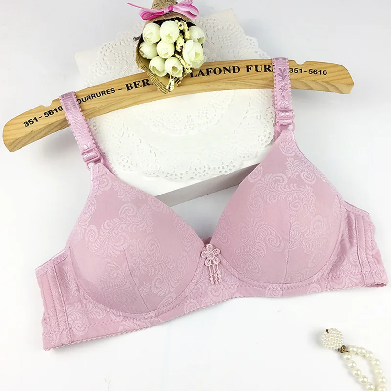 1 Women Soft Lingerie Plus Size Women Full Cup Wireless Bras Sexy Women Push Up Bra Wire Free solid 0448 - Цвет: 1