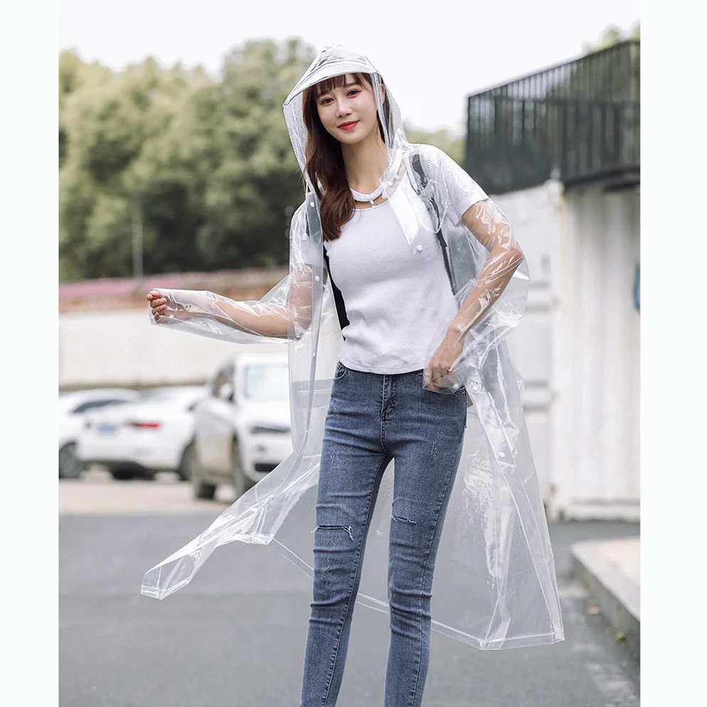 Прозрачный водонепроницаемый длинный рюкзак для мужчин и женщин модный дождевик