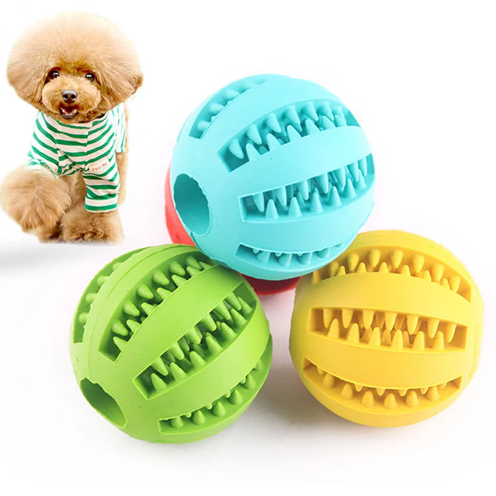 

Rubber Ball Chew Treat Dispensing Holder Pet Dog Puppy Cat Toy Training Dental Tooth Cleaning Ball of Food Funny Interactive
