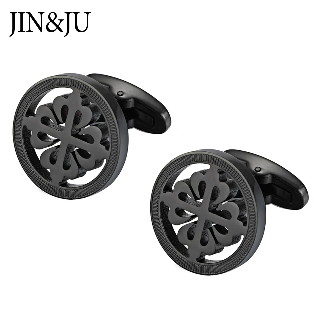 

JIN&JU Formal Wedding Cufflinks Shirt For Mens Luxury Quality Business Black Cuff Links Man Jewelry Relojes Gemelos Camisa