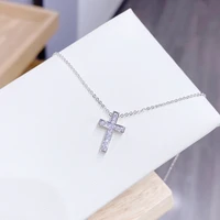 fashion cubic zircon cross choker necklace sliver color small pendant necklace for women man party wedding jewelry gift