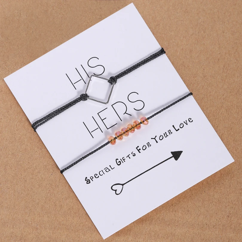 G.YCX 2 шт./компл. милый полый ромб браслеты с красными веревками геометрические