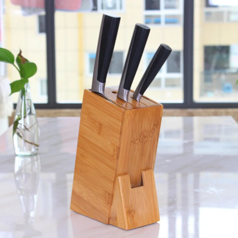 

kitchen knife holder 1PC Functional Universal Eco-friendly Bamboo Knife Rack Block Storage Organizer Holder Stand to Restaurant