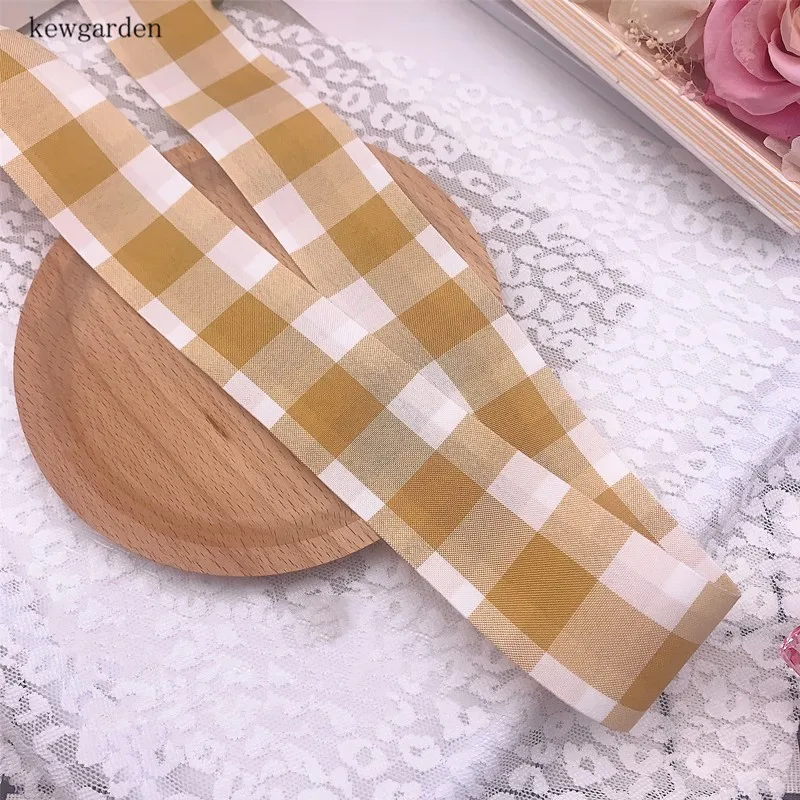 Kewgarden 1 5 &quot1&quot 10 25 38 мм в клетку аксессуары для волос с бантом ремешок шитья