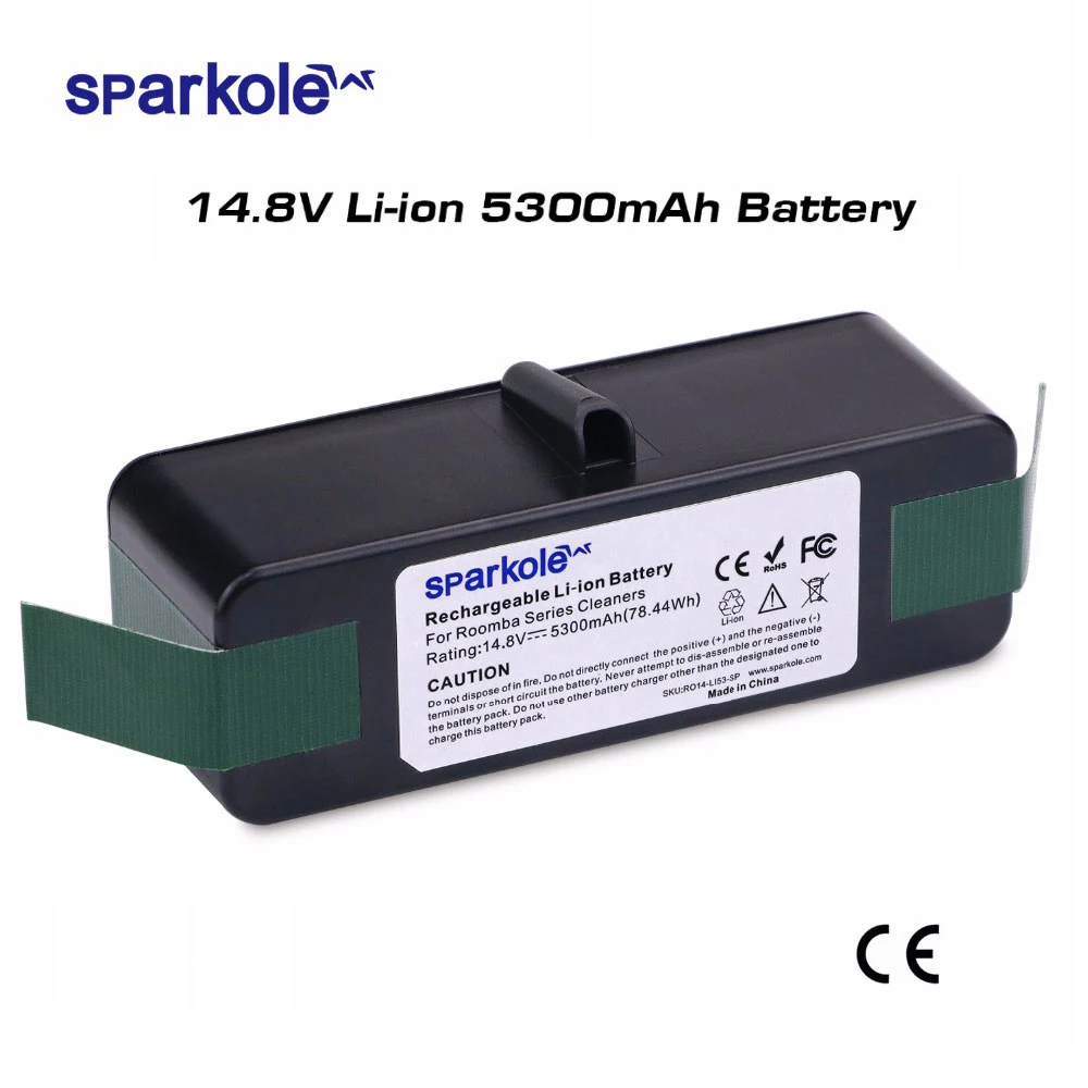 

Sparkole 5300mAh 14.8V Li-ion Battery for iRobot Roomba 500 600 700 800 900 Series 550 560 580 620 630 650 770 780 870 880 980