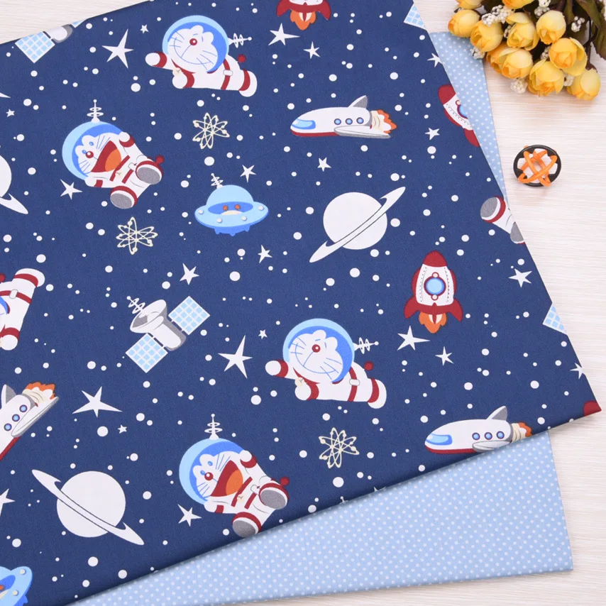 Lovely Doraemon/Airplane/Dots Printing Twill Cotton Patchwork Cloth Material For Home Decoration Children Baby Bedding Fabric | Дом и сад