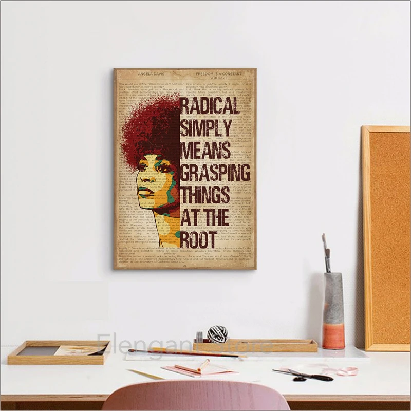 Черная пантера партия Анжела Дэвис свобода лидер Цитата постер винтажная