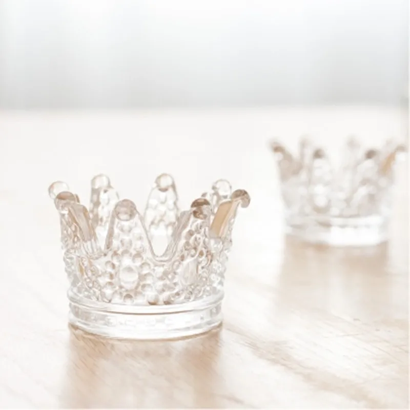 Многофункциональный стеклянный подсвечник JO LIFE с короной прозрачная пепельница