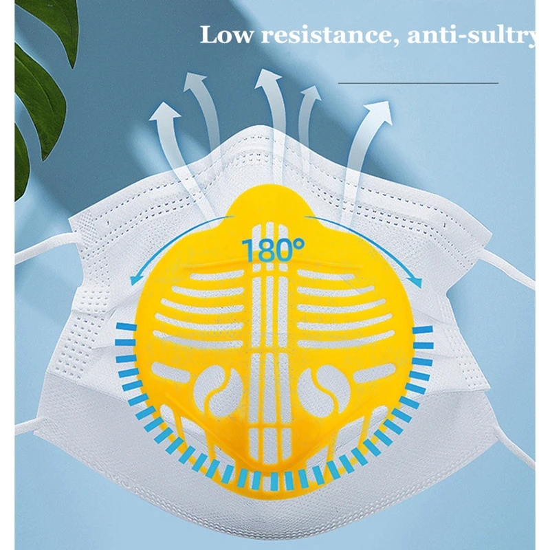

5Pcs 3D Mask Filter Non-stick Mouth Nose Breathable Dustproof Mask Mask Bracket Anti-suffocating Reusable Inner Pad Bracket