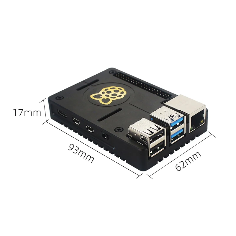 Raspberry Pi 4 Модель B корпус из алюминиевого сплава Черный Защитный металлический корпус с логотипом RPi для Raspberry Pi 4