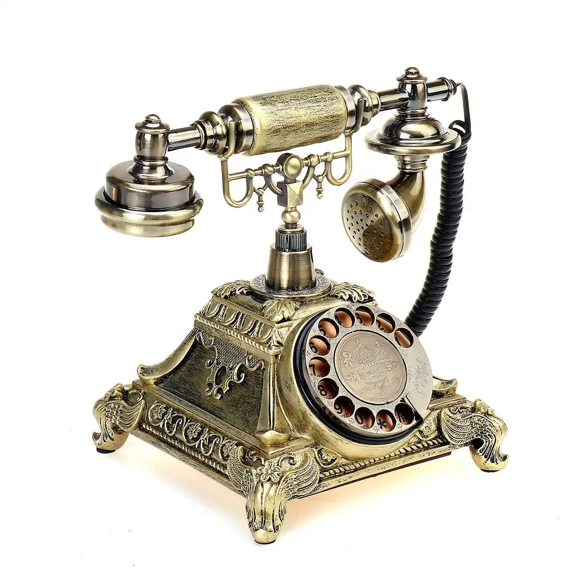 vintage resin telephone money box piggy bank home decoration accessories retro gift old phone model cabinet ornaments craft free global shipping