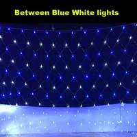 2022 room decor white with blue lights 3x2m 6x4m led net mesh string lights outdoor garden christmas wedding party curtain