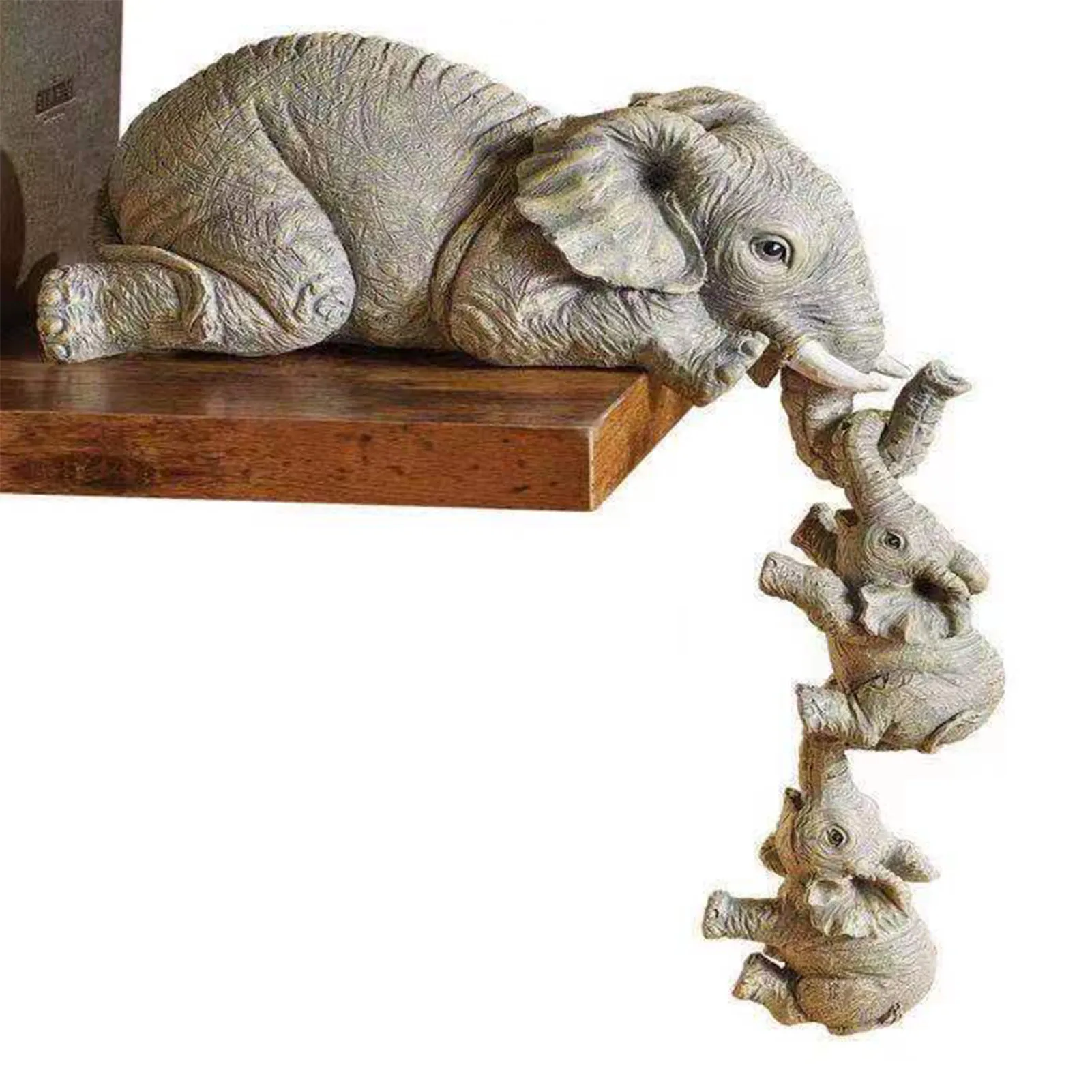 Новинка 2021, украшение в виде слона из смолы, милая фигурка, домашнее украшение в виде животного, настольное украшение, ручная работа, скульпт...
