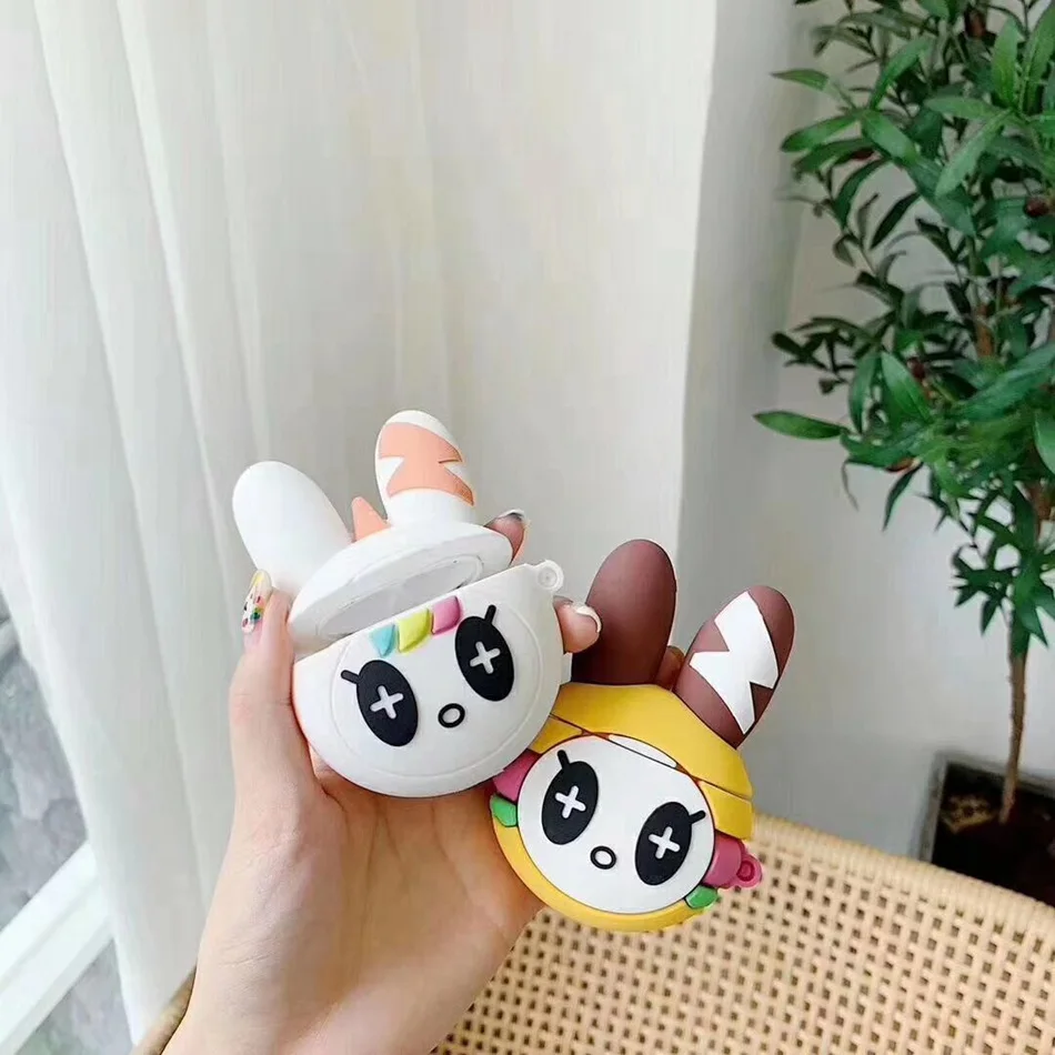 3D чехол для наушников для AirPods, силиконовый чехол с милым мультяшным изображением сакуры, Розовая звезда, Крыло ангела, чехол для Apple Air pods, 2 кольца на палец