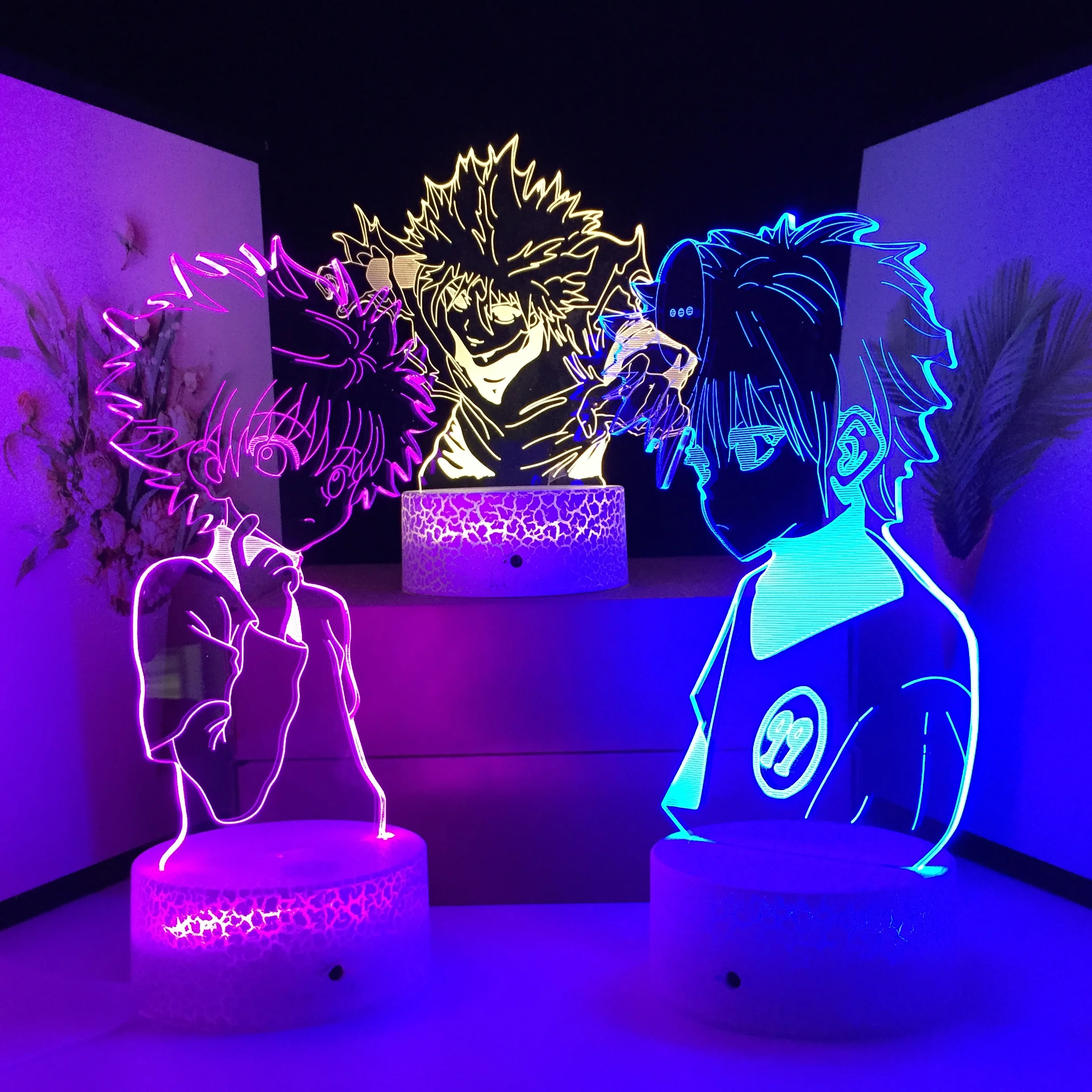 

Аниме фигурки Killua серии Hunter X Hunter, 3D лампа для детской спальни, Декор, подарок на день рождения, светильник, светодиодный акрилосветильник