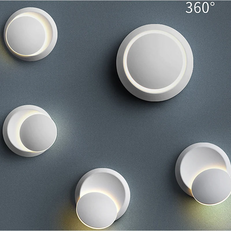 Светодиодная лампа мощностью 5 Вт с круговой настенный светильник 360 градусов