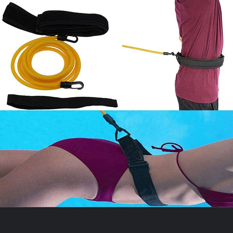 

Регулируемый тренировочный эластичный пояс для плавания тренировочный тренажер для плавания безопасная веревка латексные трубки две спец...