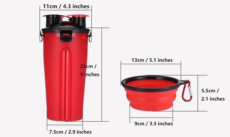 Benepaw портативная многофункциональная бутылка для воды для собак 2 в 1 со складной чашей 7 цветов для питья домашних животных