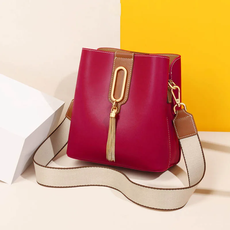 

Bags For women 2021 New Luxury Handbags Fashion Bucket bag Cowhide Leather Handbags Quality Women's bag