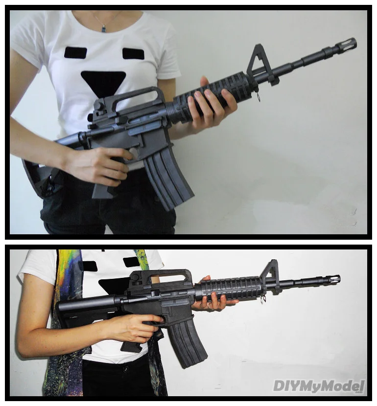 

DIYMyModeI 1:1 Lifesize M4A1 Colt Carbine Rifle Soldier Toy Paper Model Kit 757mm=30" Handmade Toy Puzzles