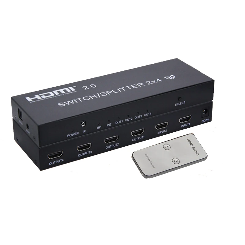 HDMI-compatible Switch Splitter 2 in 4 out HD TV Computer Notebook Monitor Displayer Splitt Two Computers Shared Switch 1080p