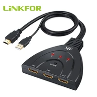 linkfor 3 in 1 out hdmi compatible switch hub support 4k 3d 3 port switcher with usb power cable more stable for dvd ps3 ps4 tv