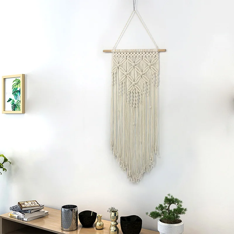 

Hand Made Cotton Rope Weaving Decoration Tassels Bohemian Handicrafts Wall Hanging Tapestry