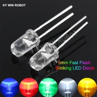 50pcs 5mm white green red blue yellow light emitting diode automatic flashing led flash control blinking 5 mm led diode 1 5hz