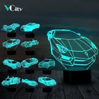 VCity 3D светодиодный спортивный автомобиль лампа 7 цветов Изменение Ночная удивительный визуализации оптический стол рядом с Декор подарки для мальчиков и для влюбленных