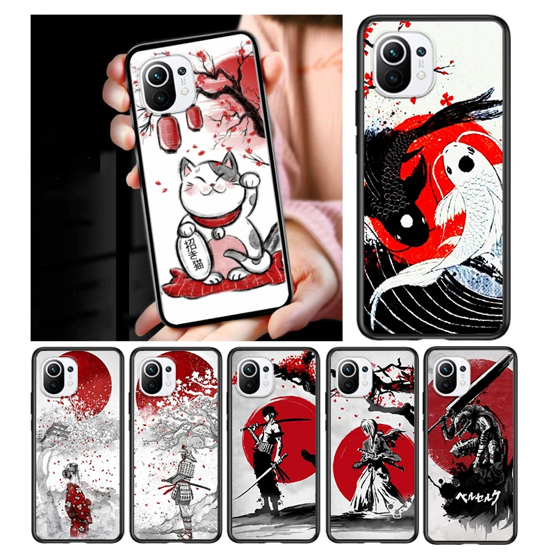 

Red Sun Japanese Anime for Xiaomi Mi 11 10 Ultra 11T 10T Note10 Pro Lite 11i 10i 10S 5G Soft Black Phone Case Cover