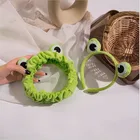 Повязка на голову эластичная широкая с рисунком лягушки, 1 шт.