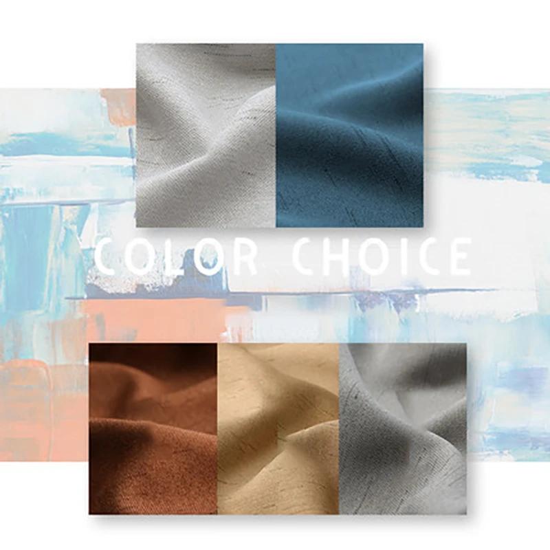 Затемняющие шторы для гостиной льняные однотонные нордические современные