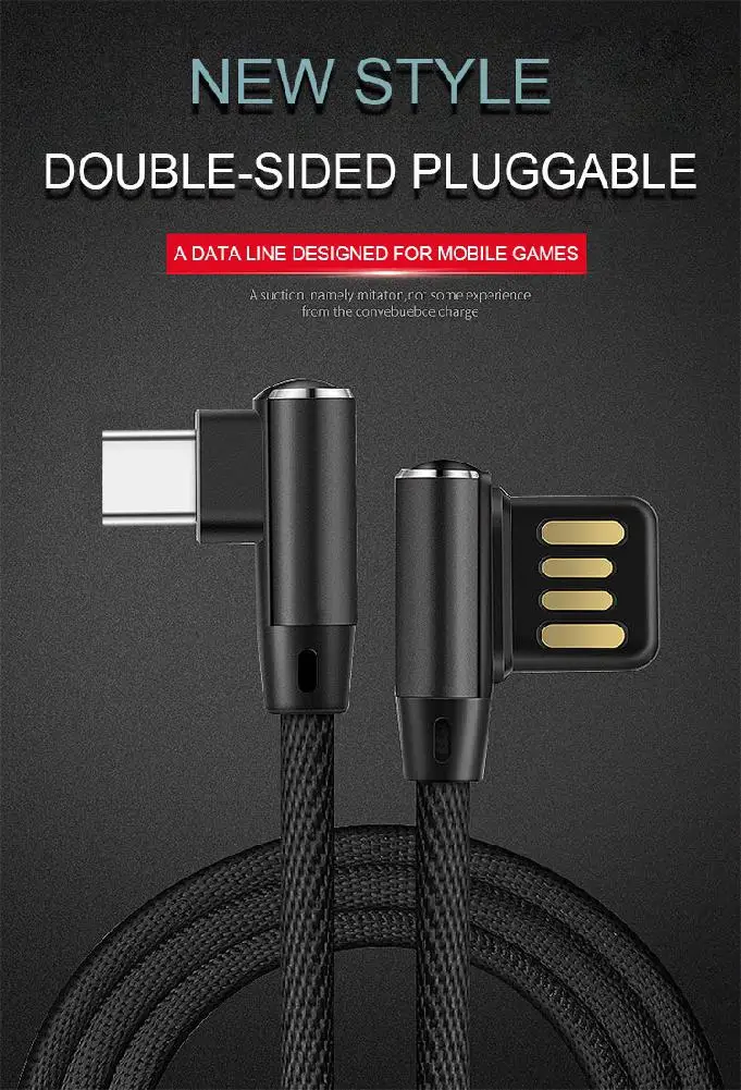 3 м двойной локоть 90 градусов Micro USB нейлоновый 2 4a кабель для быстрой зарядки и