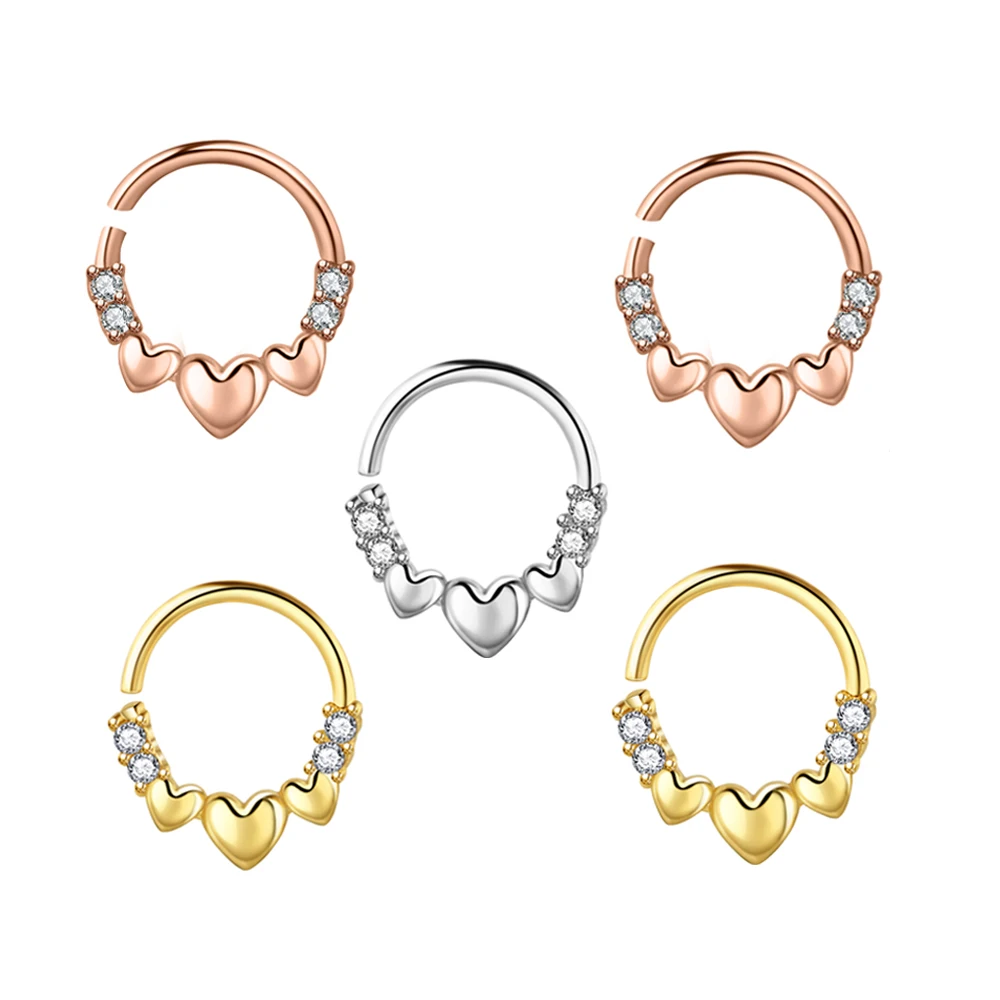 

Циркониевое кольцо для перегородки, латунные кольца для пирсинга носа, 20 г, кольцо для губ, серьги для Daith, Козелка, раковины, хряща, ювелирные изделия для пирсинга, кольца для носа