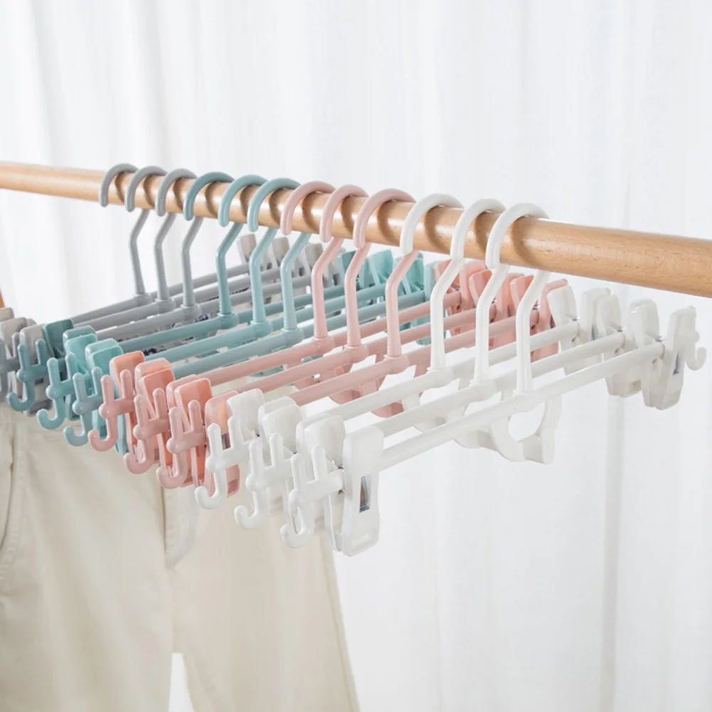 

Clothes Racks Closet Pants Trouser Skirt Racks with Clips Plastic Drying Hanger for Home Storage Accessories