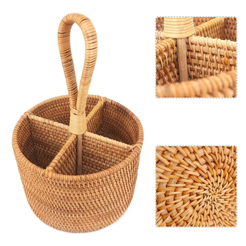 

1 Pcs Hand-Woven Rattan Storage Basket & 1 Pcs Tea Cake Tin Box Container Jar Rattan Basket Storage Jars