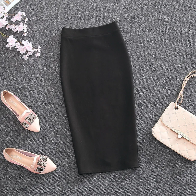 

Skirts Women Black Office Lady Work Wear Split Wrap Hip Summer Skinny Minimalist Stretchy High Waist Trendy Elegant Female Daily