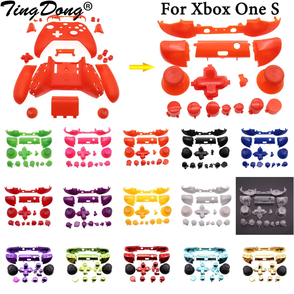 

16 цветов, однотонный встроенный бампер RT LT, триггерные кнопки, комплект модов для Microsoft Xbox One S, тонкий контроллер, аналоговая палка Dpad